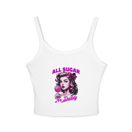 Vintage-Inspired Spaghetti Strap Tank Top: 'All Sugar No Daddy'