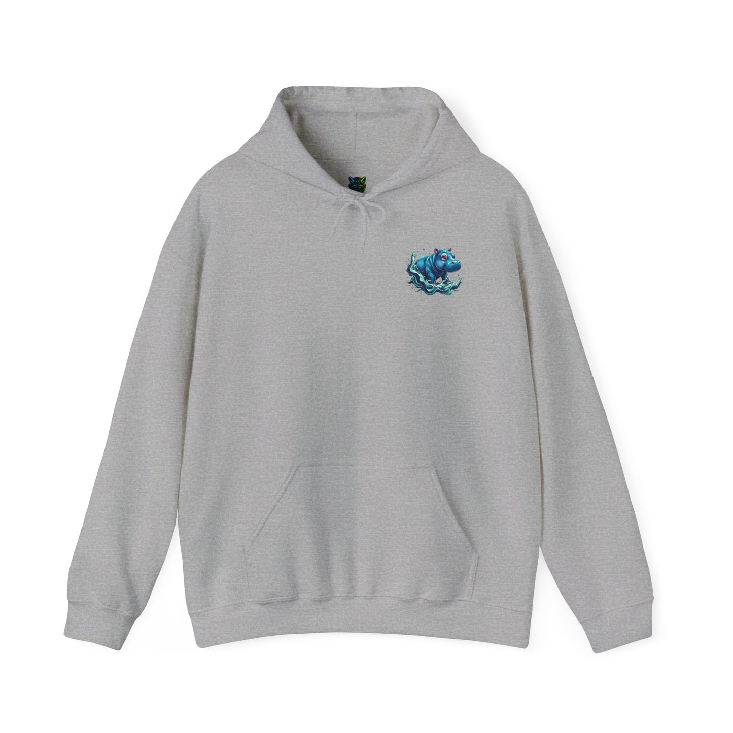 Cute Hippo Graphic Unisex Hooded Sweatshirt, Cozy & Playful Apparel for Casual Wear