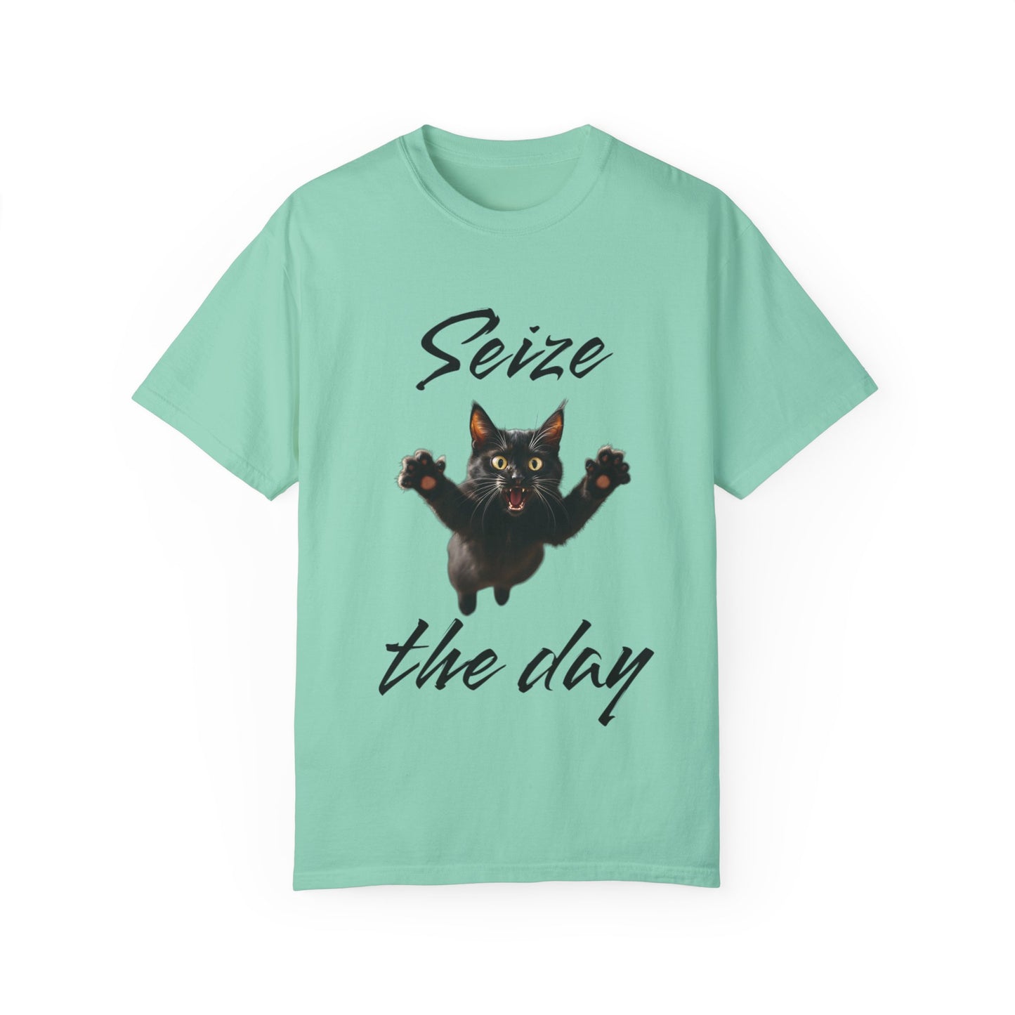 Cat Lover's 'Seize the Day' Garment-Dyed T-Shirt