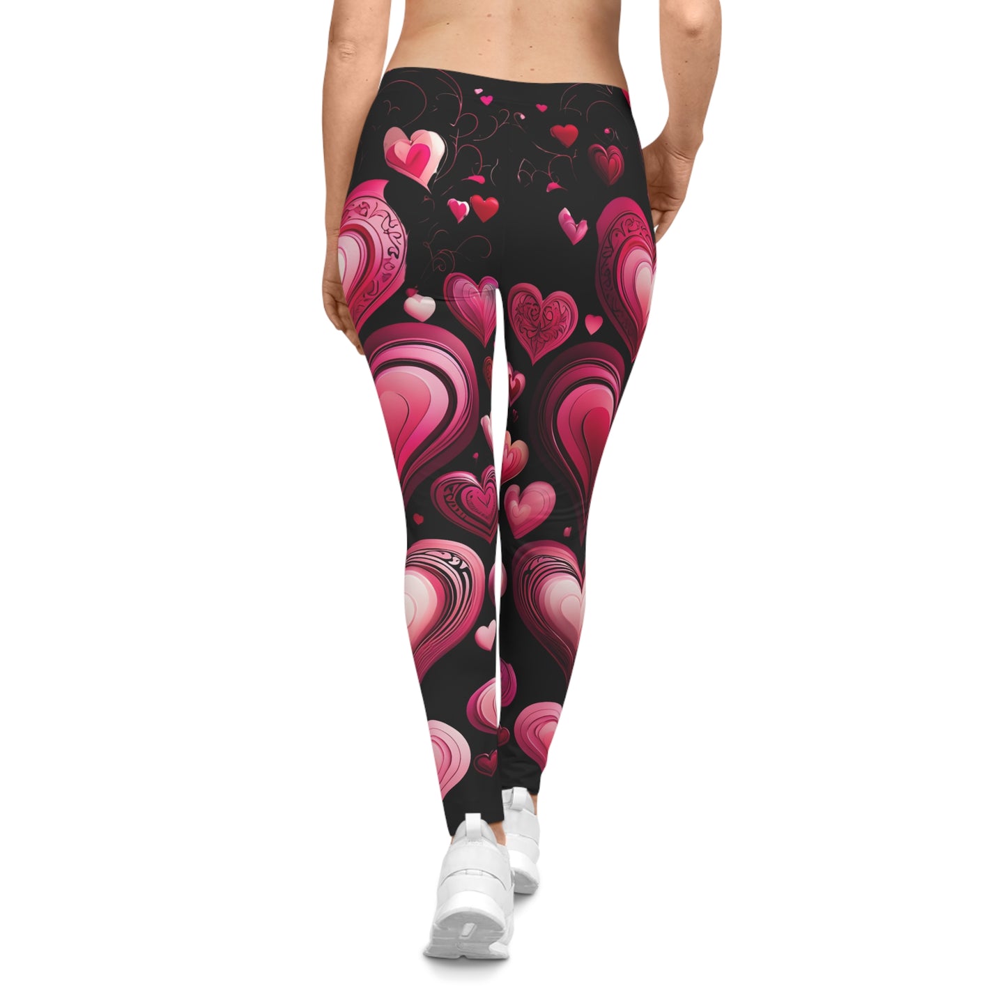 Heart Print Women's Casual Leggings - Romantic & Trendy Activewear