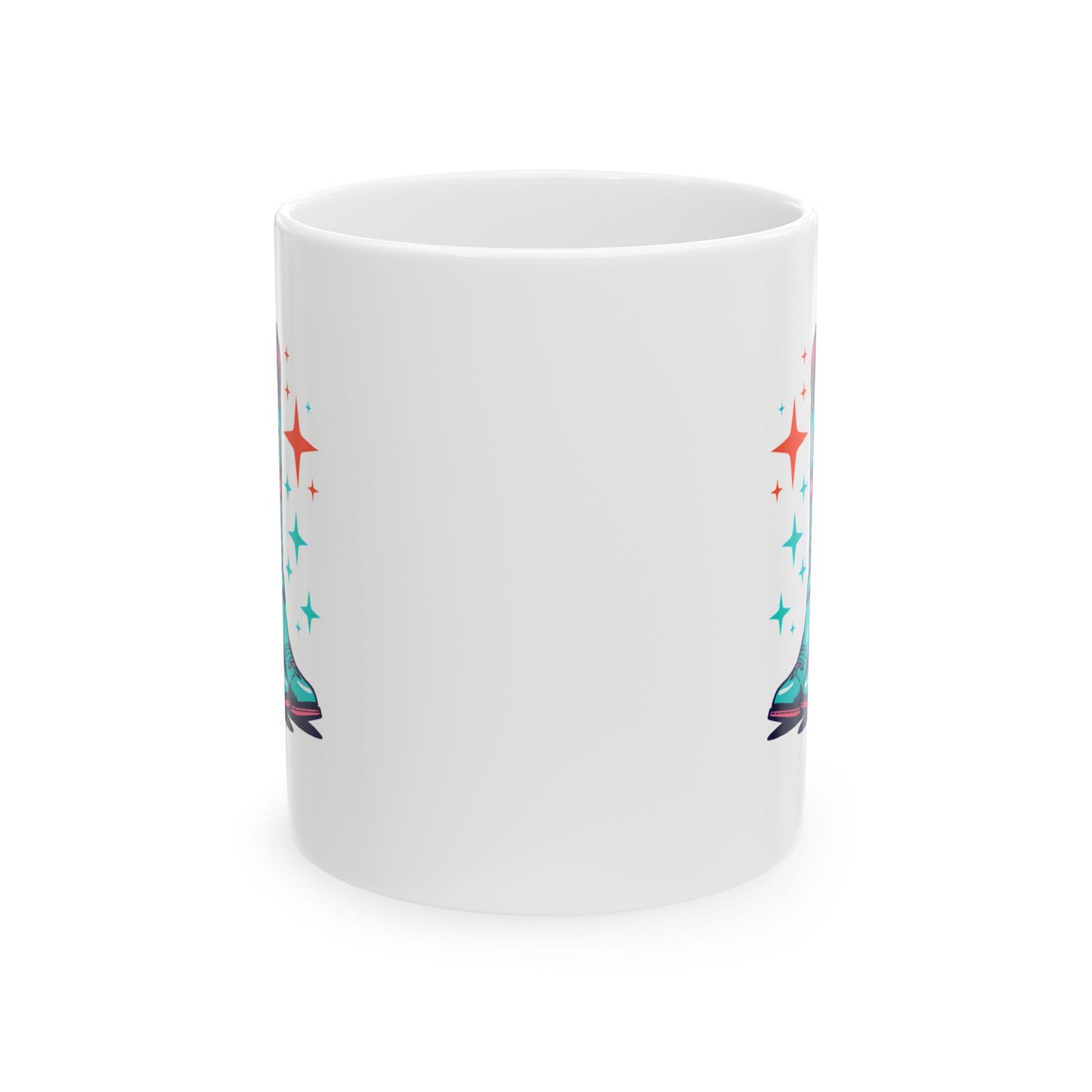 Sparkle Teal Cowgirl boots Ceramic Mug, (11oz, 15oz)