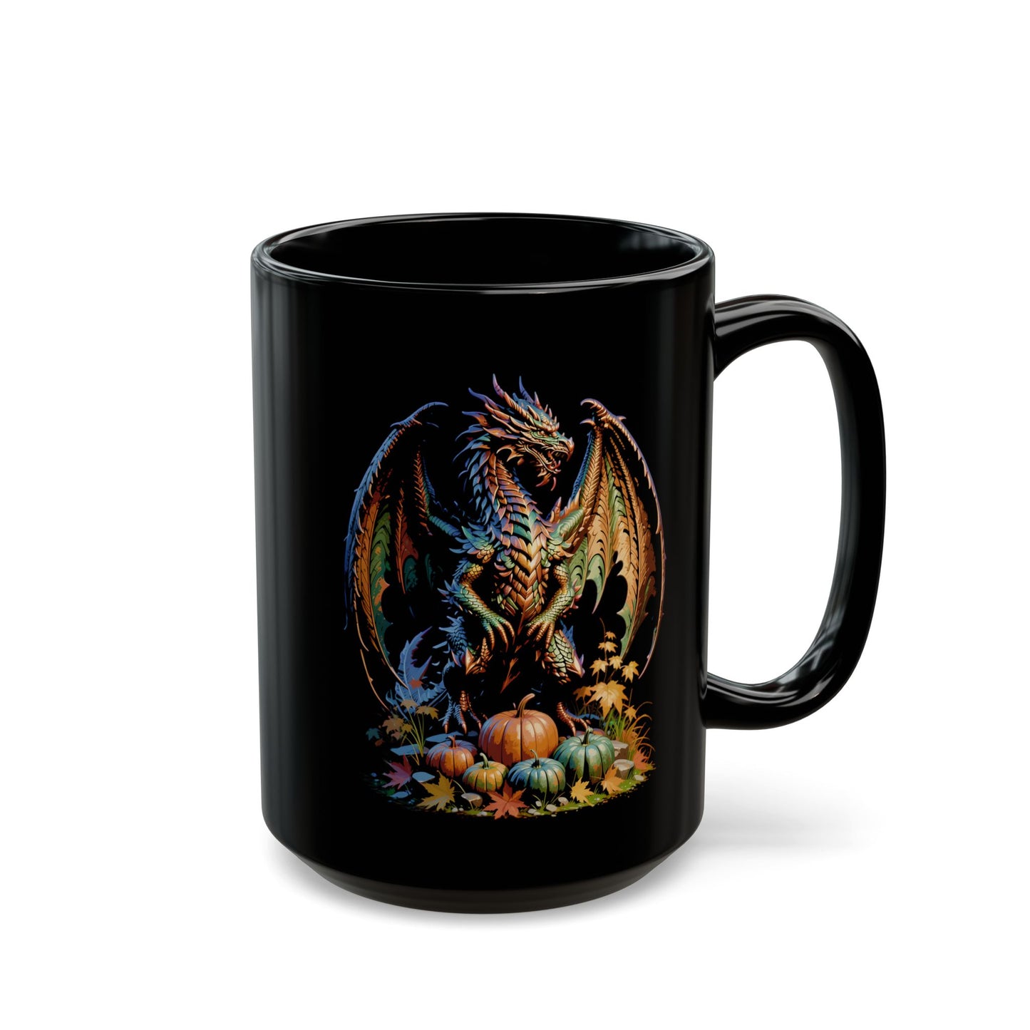 October Dragon II Black Mug (11oz, 15oz)