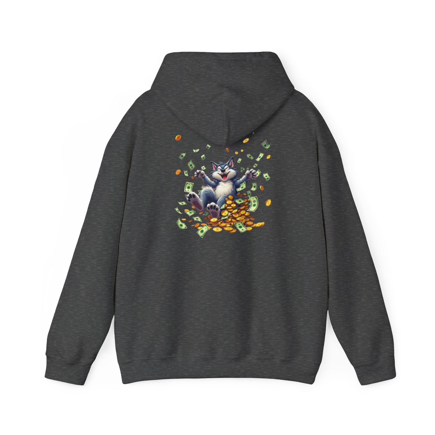 Unisex heavy blend hoodie, Playful Wolf,  Marty Byrd'n sweatshirt for casual wear, fun gift for friends and family