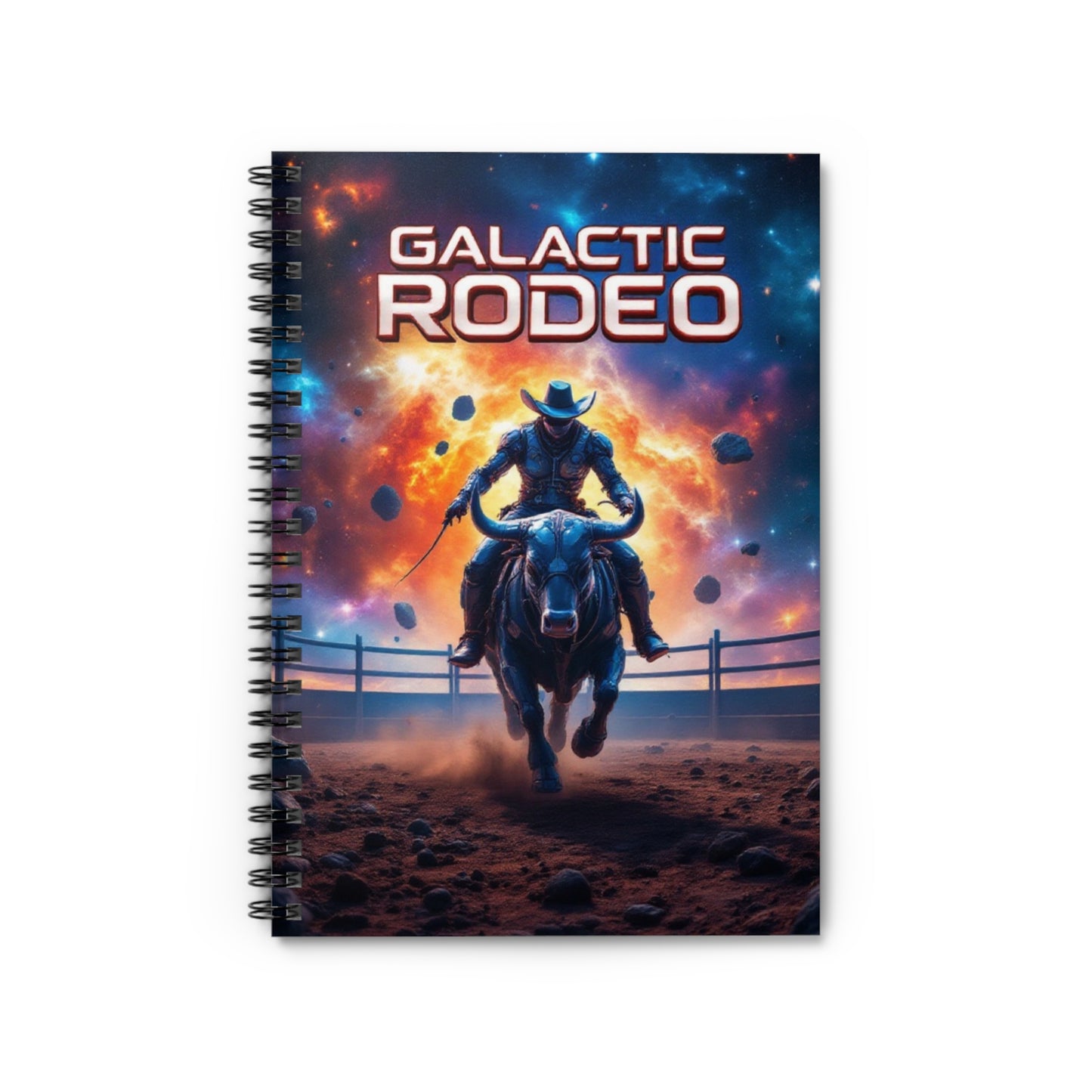 Galactic Rodeo Spiral Notebook, Vibrant Ruled Journal for Creative Cowboys - An Ideal Gift for Artists and Trailblazers