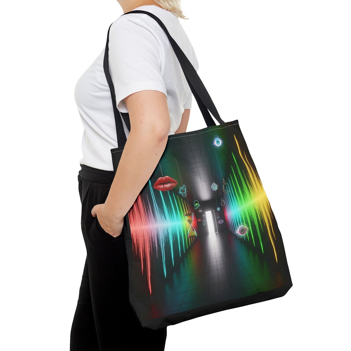 Vibrant Soundwave Tote Bag | Colorful Artwork Bag for Music Lovers, Beach Trips, Daily Errands, Concerts, Festivals