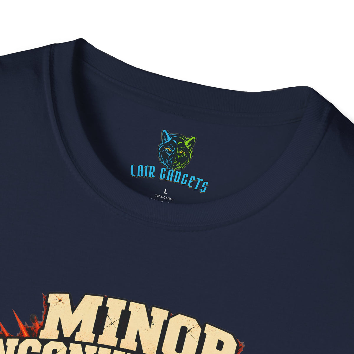 Minor Inconvenience orange cat graphic tee, alternate view