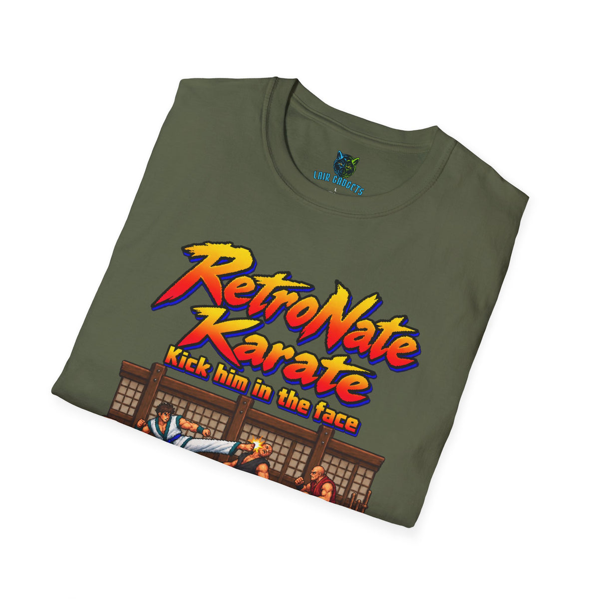 RetroNate Karate T-Shirt – Kick Him in the Face Retro Gaming Tee
