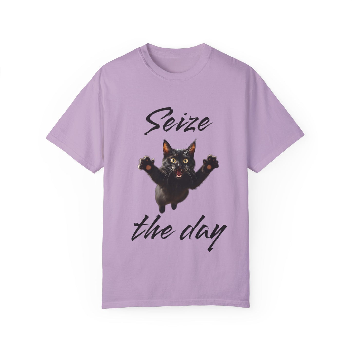 Cat Lover's 'Seize the Day' Garment-Dyed T-Shirt