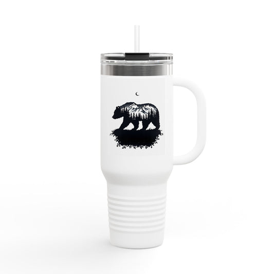 Adventurous Bear Travel Mug, 40oz Insulated Beverage Container for On-the-Go Adventures