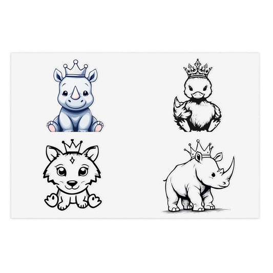 Cute Crowned Animal Sticker Sheets - Fun Decor for Kids & Animal Lovers