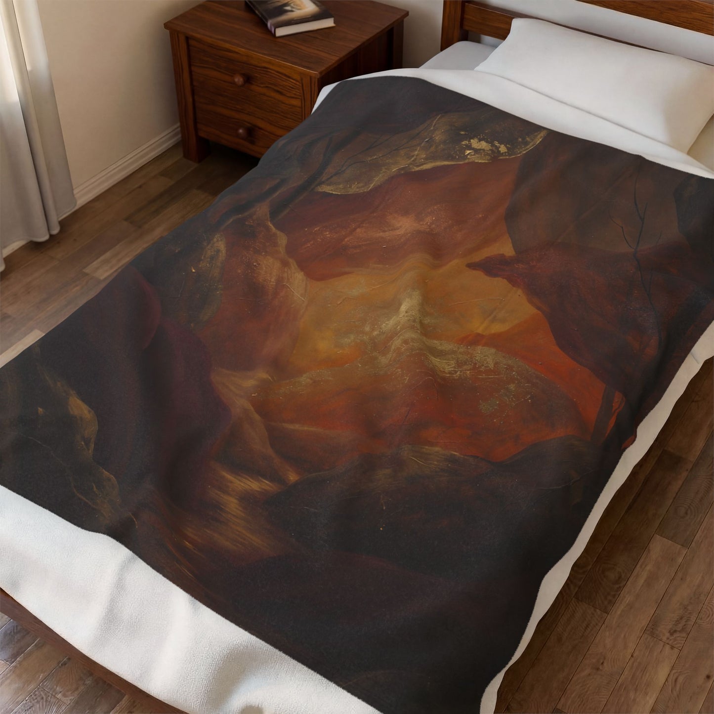 Fall Abstract Cave Velveteen Plush Blanket