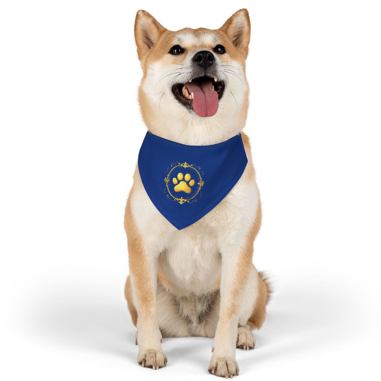 Blue Paw Print Pet Bandana Collar - Stylish Dog Accessory for Celebrations