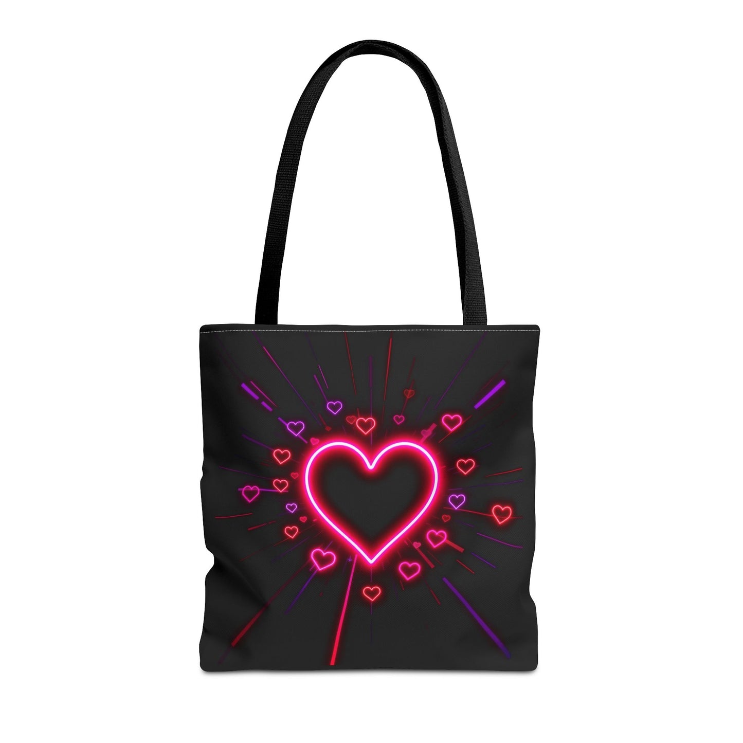Neon Heart Tote Bag (AOP)