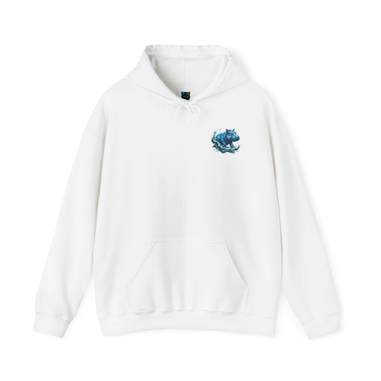 Cute Hippo Graphic Unisex Hooded Sweatshirt, Cozy & Playful Apparel for Casual Wear