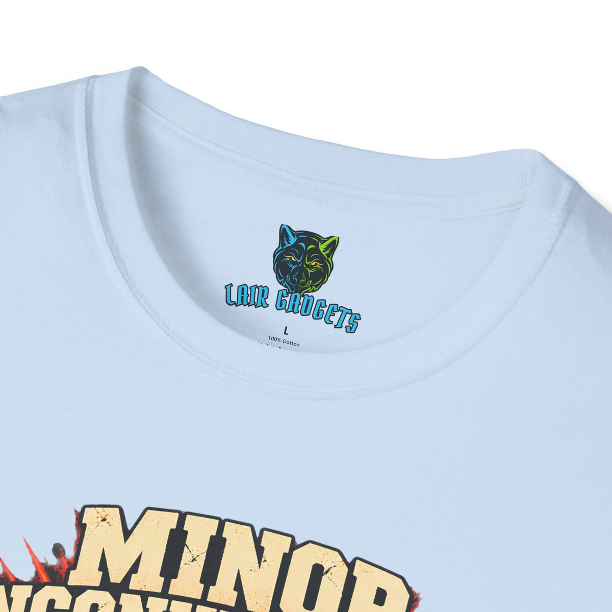 Minor Inconvenience orange cat graphic tee, alternate view