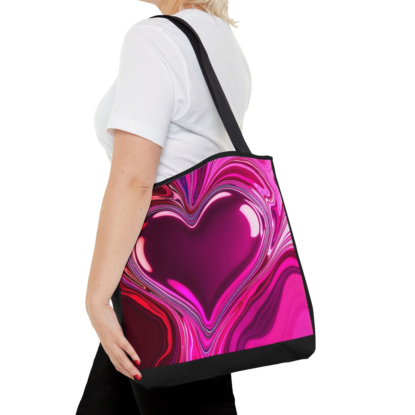 Paint Spill Heart Tote Bag (AOP)