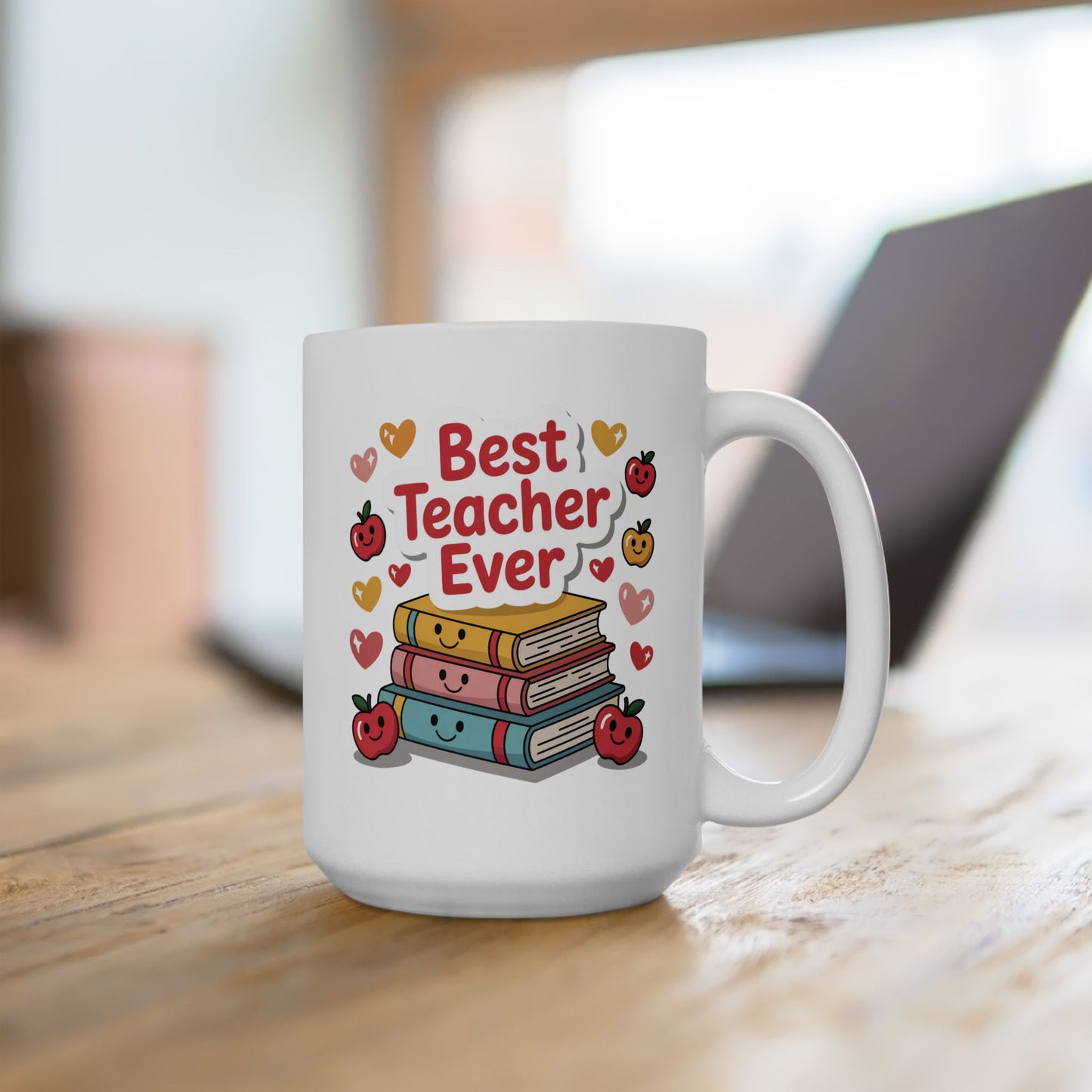 Best Teacher Ever Cute Coffee Mug 15 oz – Teacher Appreciation Gift Mug by Lair Gadgets