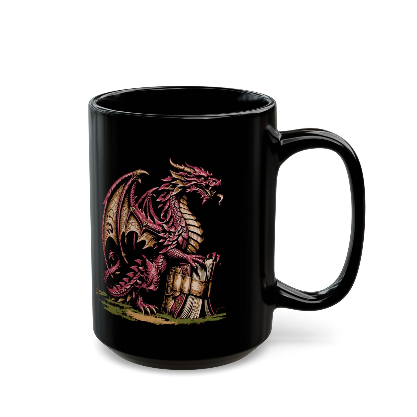 Red Dragon Book Black Mug (11oz, 15oz)