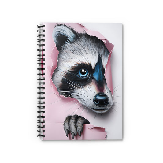 Whimsical Raccoon Spiral Notebook - Ruled Line for Animal Lovers