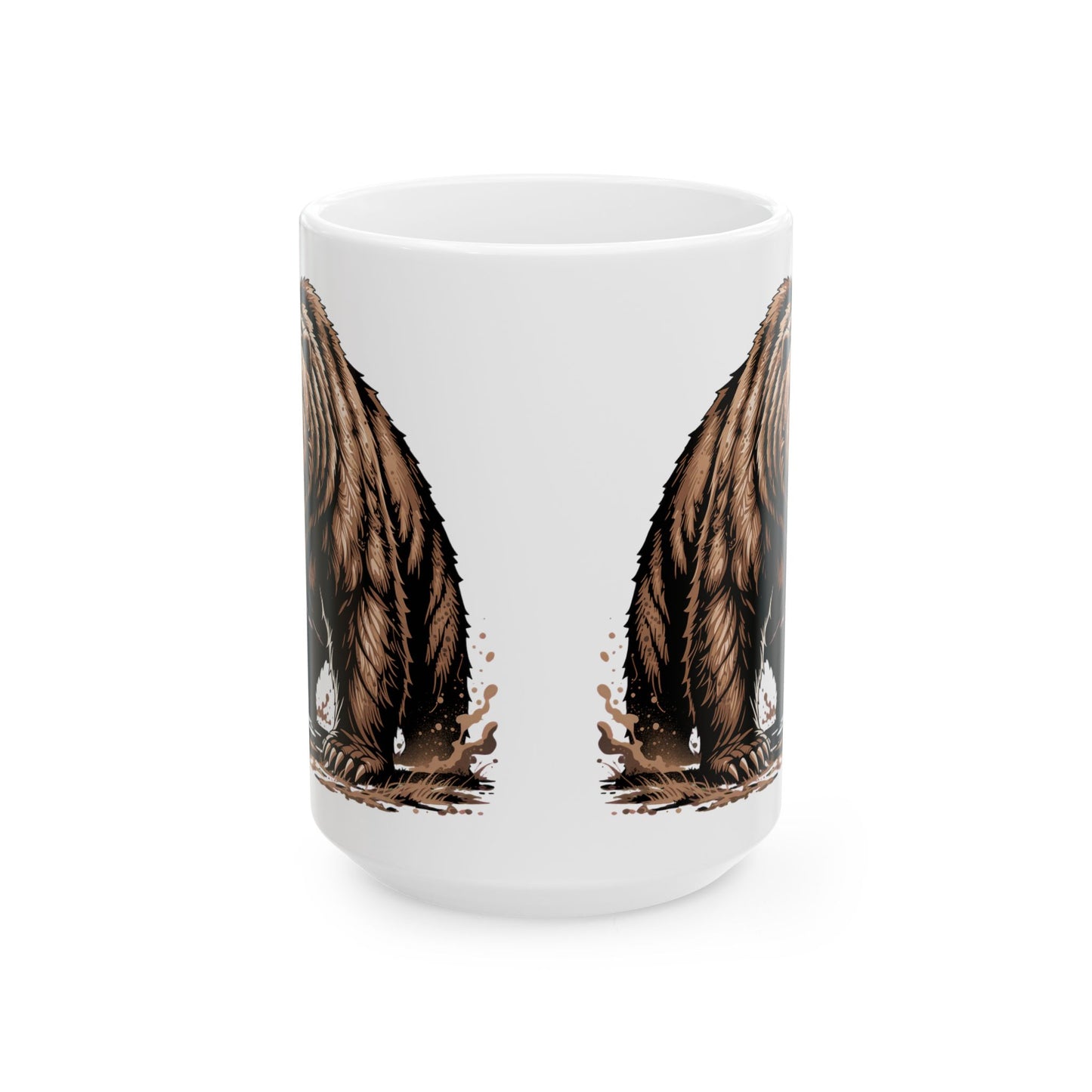 Bear on White Ceramic Mug, (11oz, 15oz)
